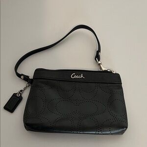 Coach Black Leather Wristlet